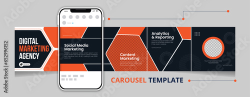 Carousel template  Digital Marketing Template social Media Post design