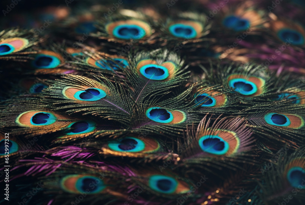 Obraz premium peacock feather closeup