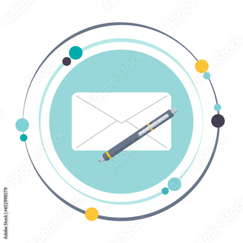 Envelope and pen vector illustration graphic icon symbol