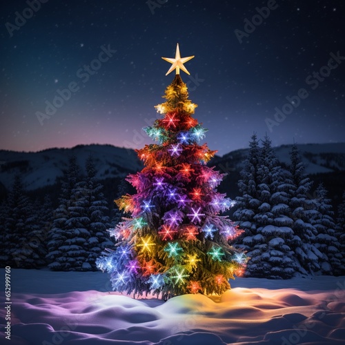 Sparkling lights on a Christmas tree (ai generated) © Nathan Design