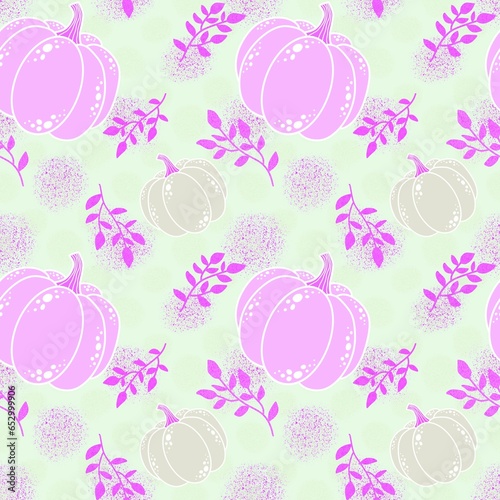 Autumn harvest vegetable seamless pumpkins pattern for wrapping paper and fabrics and linens and kids clothes