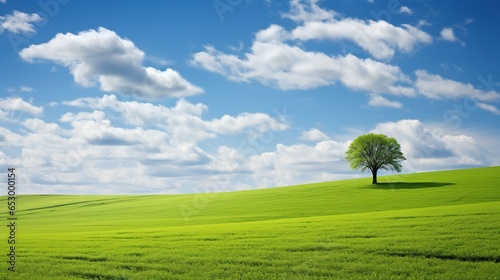 green field and tree