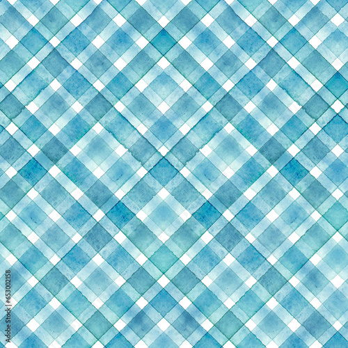 Watercolor stripe plaid sea...