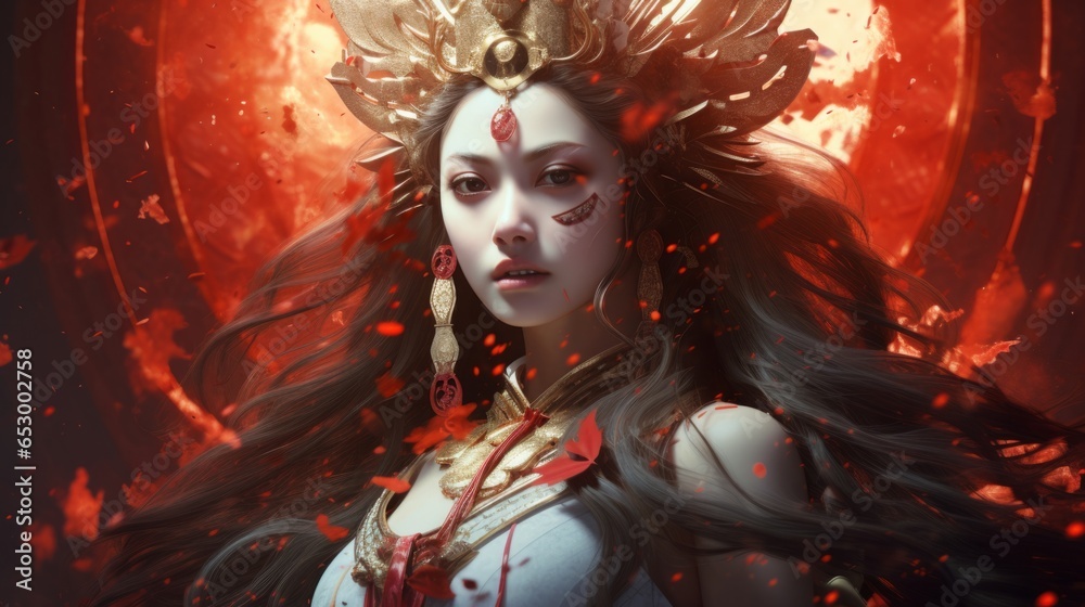 Amaterasu - The chinses goddess of the sun.generative ai Stock ...