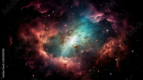 space galaxy background with stars and nebula © Gimbalock