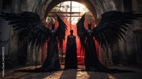 Gothic dark gargoyle characters photo