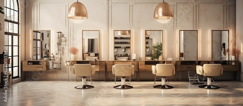 Luxurious salon with panoramic views offers spacious hair services photo