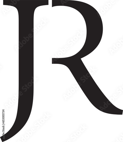 JR letter minimalist logo design, JR letters