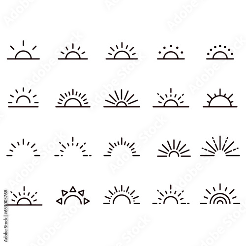  Sunrise,sun Icons vector design 