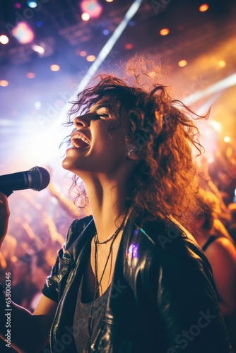 Woman singer out at a conce...