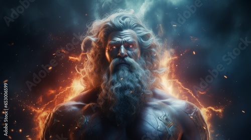 Zeus - The greek god of thunder.generative ai  © Superhero Woozie