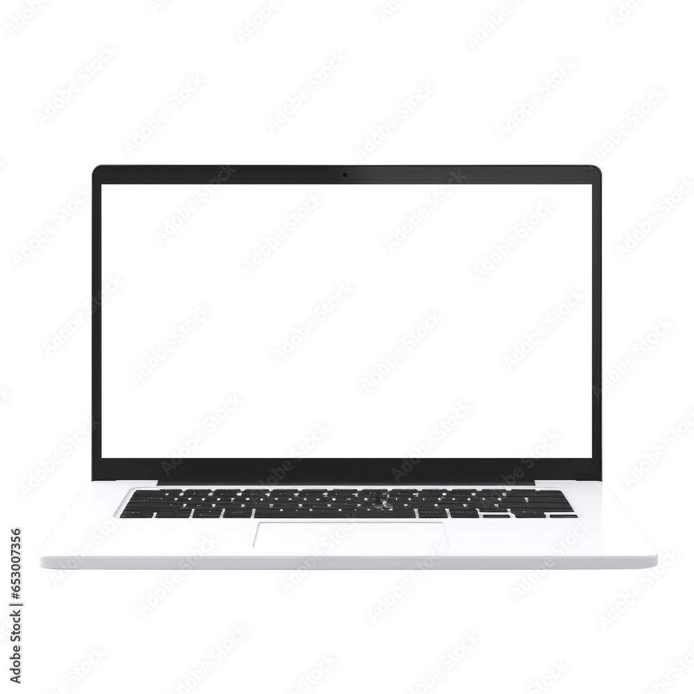 Laptop mock up isolated on transparent background. Generative ai Laptop mock up isolated on transparent background. Generative ai