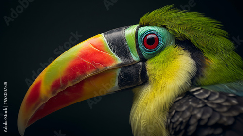 green yellow and red Toucan bird closeup, generative AI © ShAhZaIb