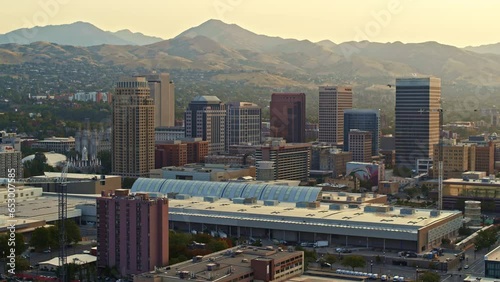 Sunrise city scape Salt Lake City Utah photo