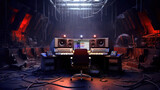 music studio, abandoned, studio, music, production