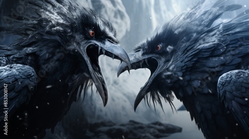 Munin and Kunin - the nordic ravens.generative ai 