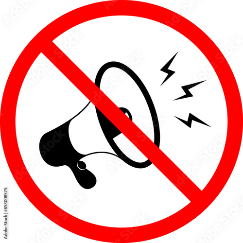 vector illustration of ban horn on transparent background