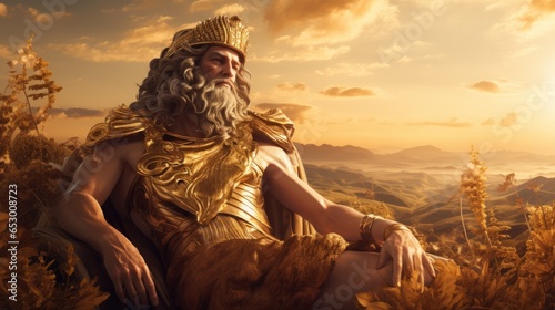 Saturn - The roman god of abundance.generative ai
 photo