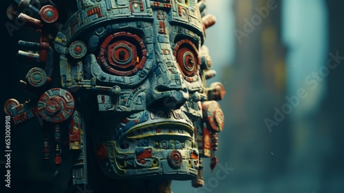 Tlaloc - The atzeken god of rain.generative ai
 photo