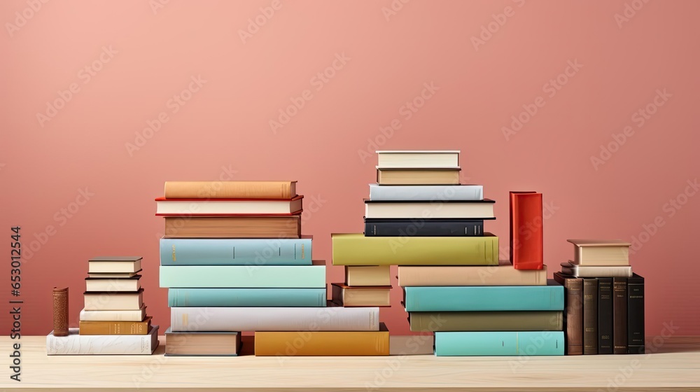 pile of books on minimalistic background or stock of books for world book day background pile of books on minimalistic background or stock of books for world book day background