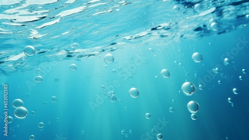 Refreshing Water Background, Floating Bubbles and Ripples