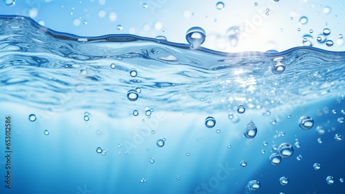 Refreshing Water Background, Floating Bubbles and Ripples.