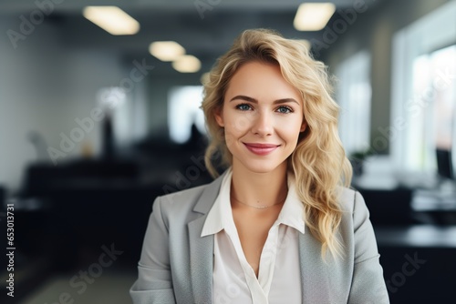 portrait of a smiling professional businesswoman - generative ai