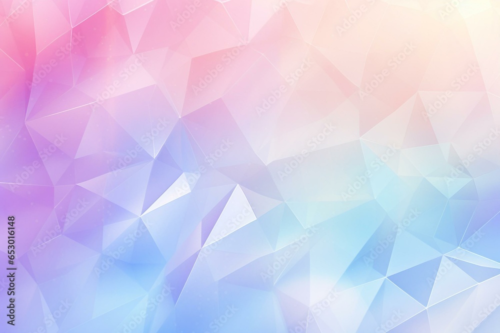 Geometric background with holographic pastel tones and abstract design. Generative AI - obrazy, fototapety, plakaty 