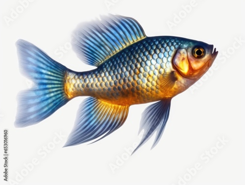 small blue aquarium fish