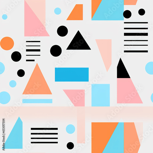 Radiant Memphis Reverie Abstract Geometric Bliss Chromatic Memphis Patterns Colorful Shape Fantasy