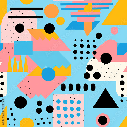 Elegant Memphis Euphoria Abstract Colorful Geometry Dynamic Memphis Dialogues Colorful Pattern Play