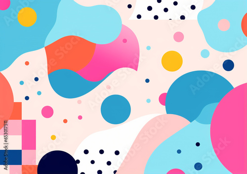 Chromatic Memphis Patterns Colorful Shape Fantasy Abstract Memphis Kaleidoscope Vibrant Geometry