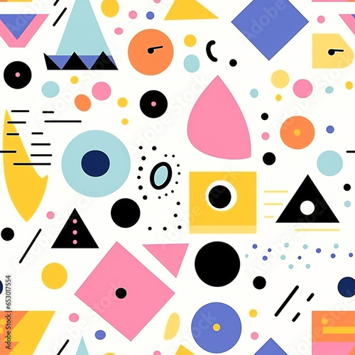 Radiant Memphis Reflections Colorful Shape Elegance Chromatic Memphis Dreams Abstract Pattern Wonderland