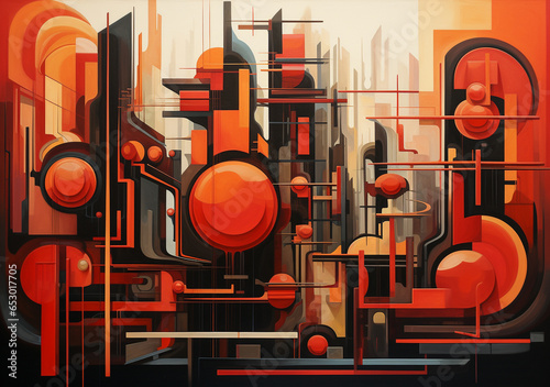 Abstract Shapescape Colorful Wall Art Elegance Sculpted Geometry Canvas Wall Art Extravaganza