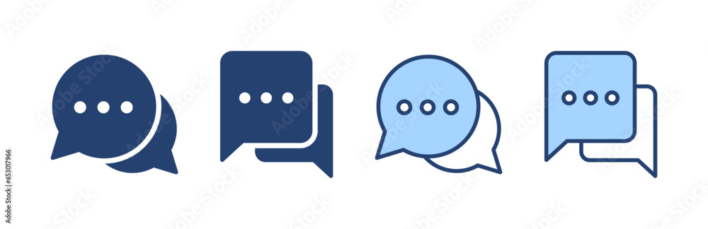 Chat icon vector. speech bubble sign and symbol. comment icon. message - obrazy, fototapety, plakaty 