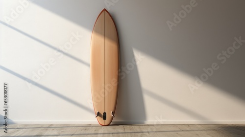 surfboard near the wall. surf advertising. advertising banner for selling surfboards.