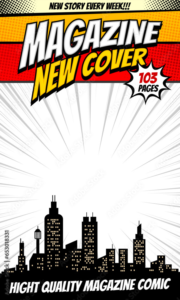 Cartoon comic magazine template background
