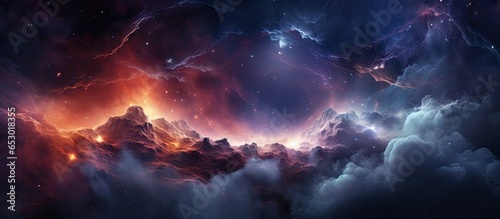 Abstract cosmic background with nebula and stars