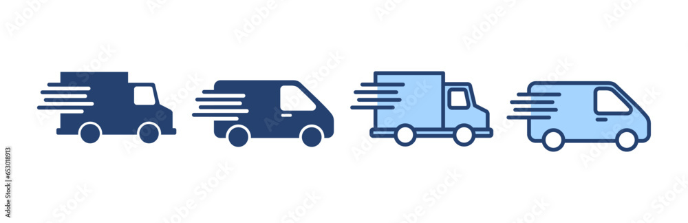 Delivery truck icon vector. Delivery truck sign and symbol. Shipping fast delivery icon Delivery truck icon vector. Delivery truck sign and symbol. Shipping fast delivery icon