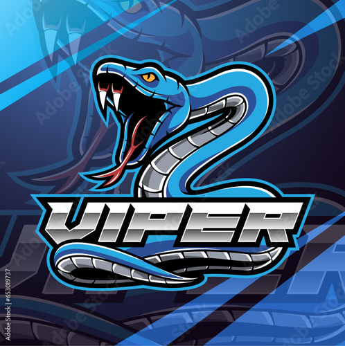 Viper snake mascot logo design