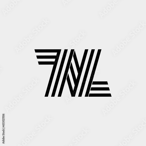 letter N and number 7 lineart logo