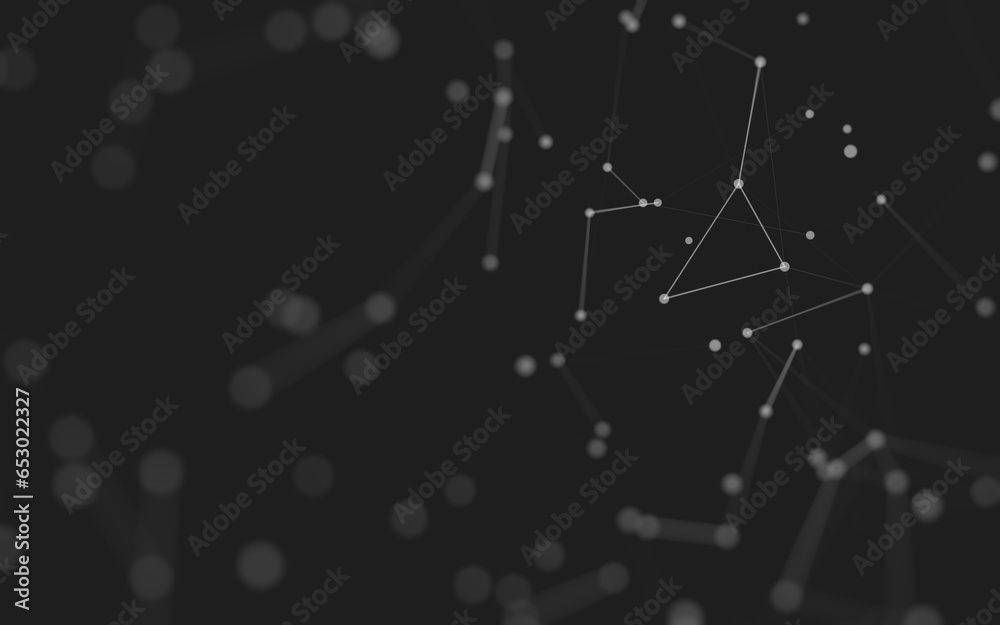 Abstract background. Molecules technology with polygonal shapes, connecting dots and lines. Connection structure. Big data visualization. Abstract background. Molecules technology with polygonal shapes, connecting dots and lines. Connection structure. Big data visualization.