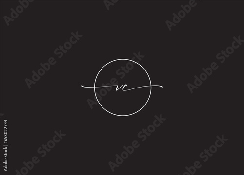 VC initial letter logo  design and handwriting logo