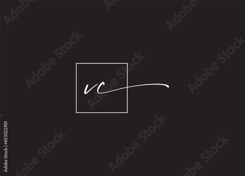 VC initial letter logo  design and handwriting logo
