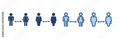 Social distancing vector. social distance sign and symbol. self quarantine sign