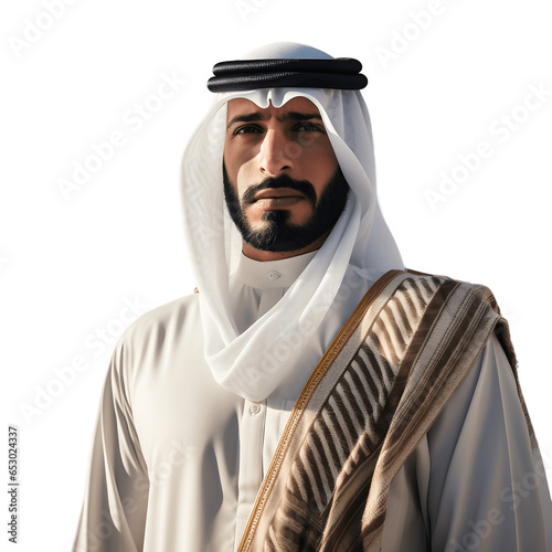 Arab businessman portrait on transparent background