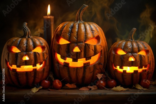 Jack-o'-Lantern Radiance: Candlelit Halloween Delight 
