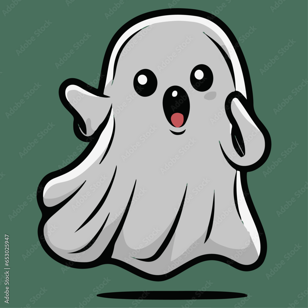 Ghost cute character vector illustration concept Ghost cute character vector illustration concept