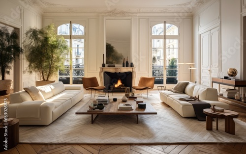 A cozy Parisian living room. Generative AI