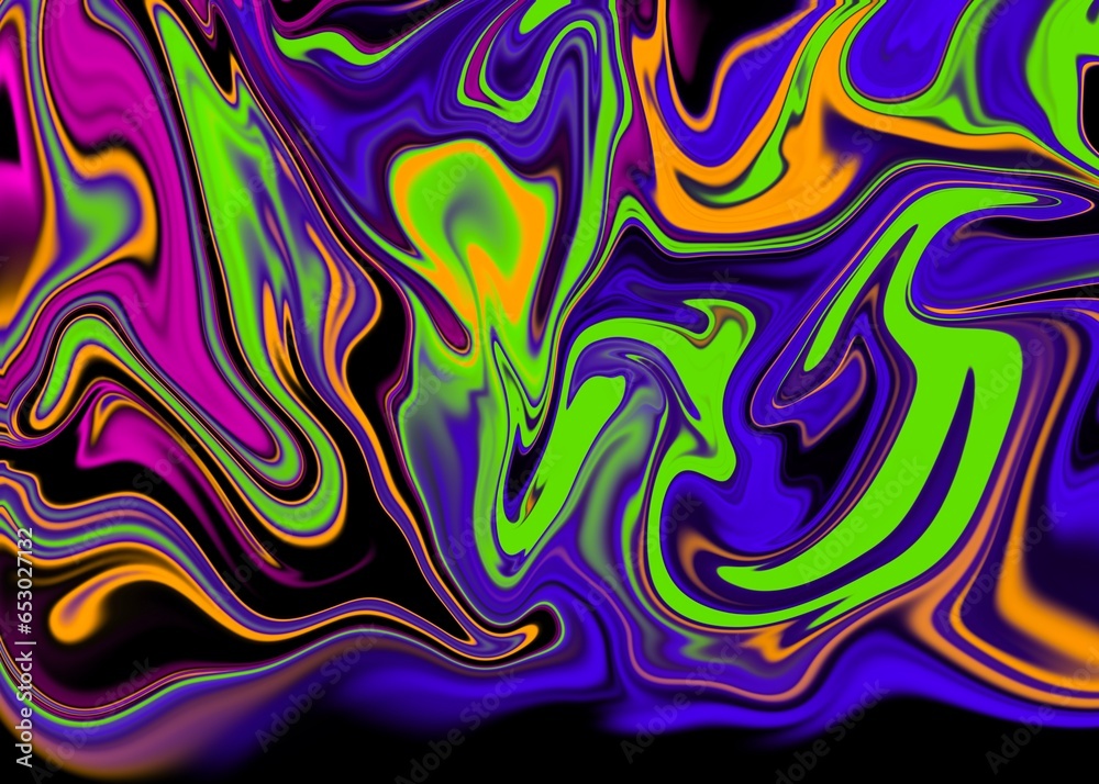 Naklejka premium colorful psychedelic trippy abstract swirl artwork background